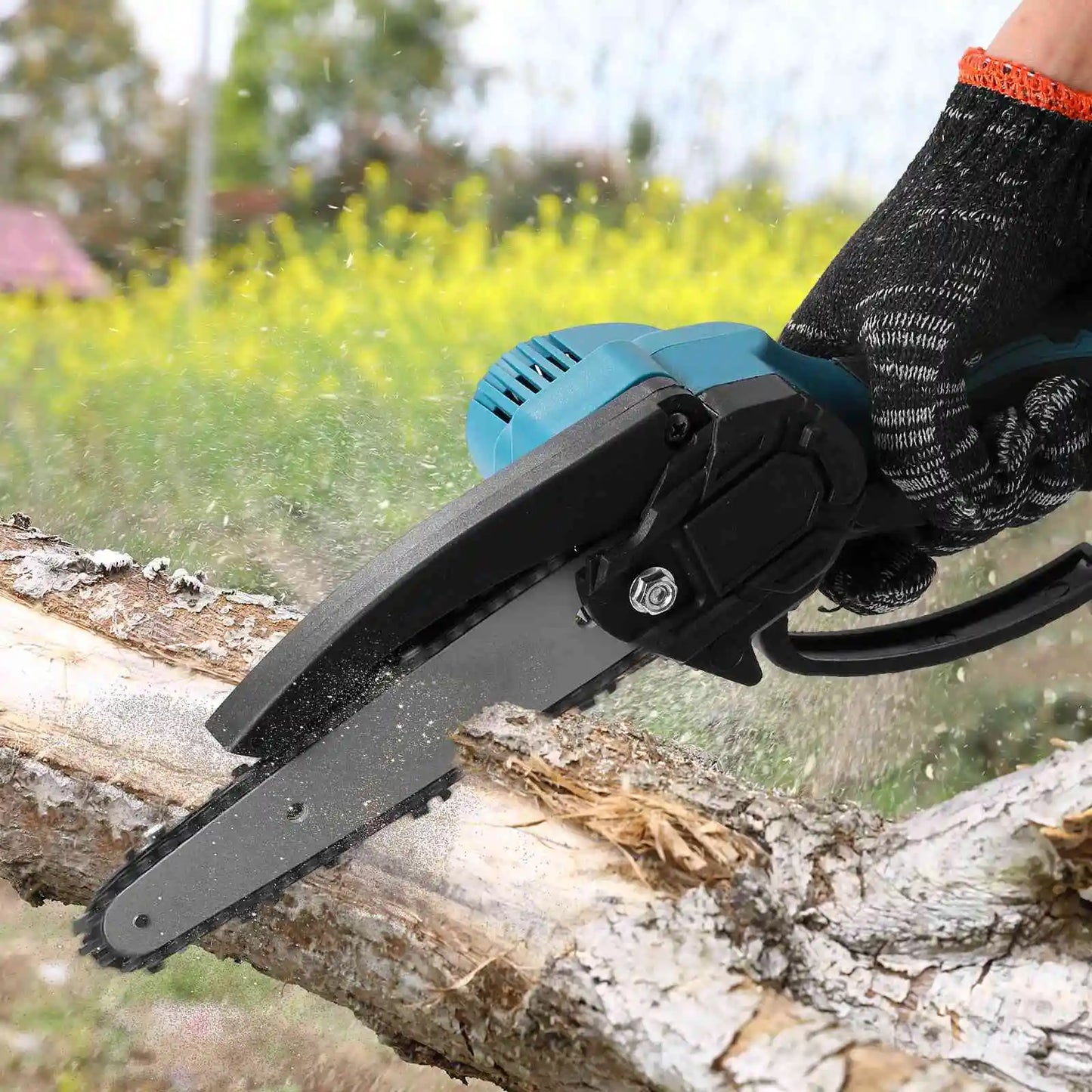 6 Inch Brushless Chain Saw Mini Handheld Pruning Chainsaw Woodworking Electric Saw Cutting Power Tool for Makita 18V Battery