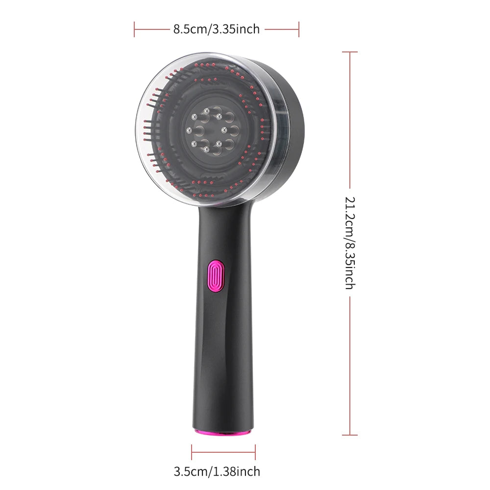 Electric Massage Comb Shiatsu Kneading Scalp Massager 630nm Red Light Scalp Medicine Applicator Hair Care Comb Anti Hair Loss