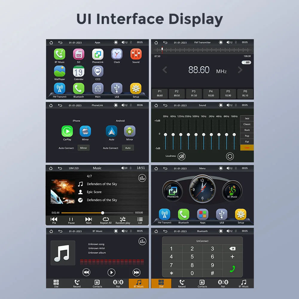 Car Radio 7 Inch Wireless CarPlay Android Auto Portable Car Stereo Multimedia Player With FM Transmitter BT WiFi AUX USB Screen