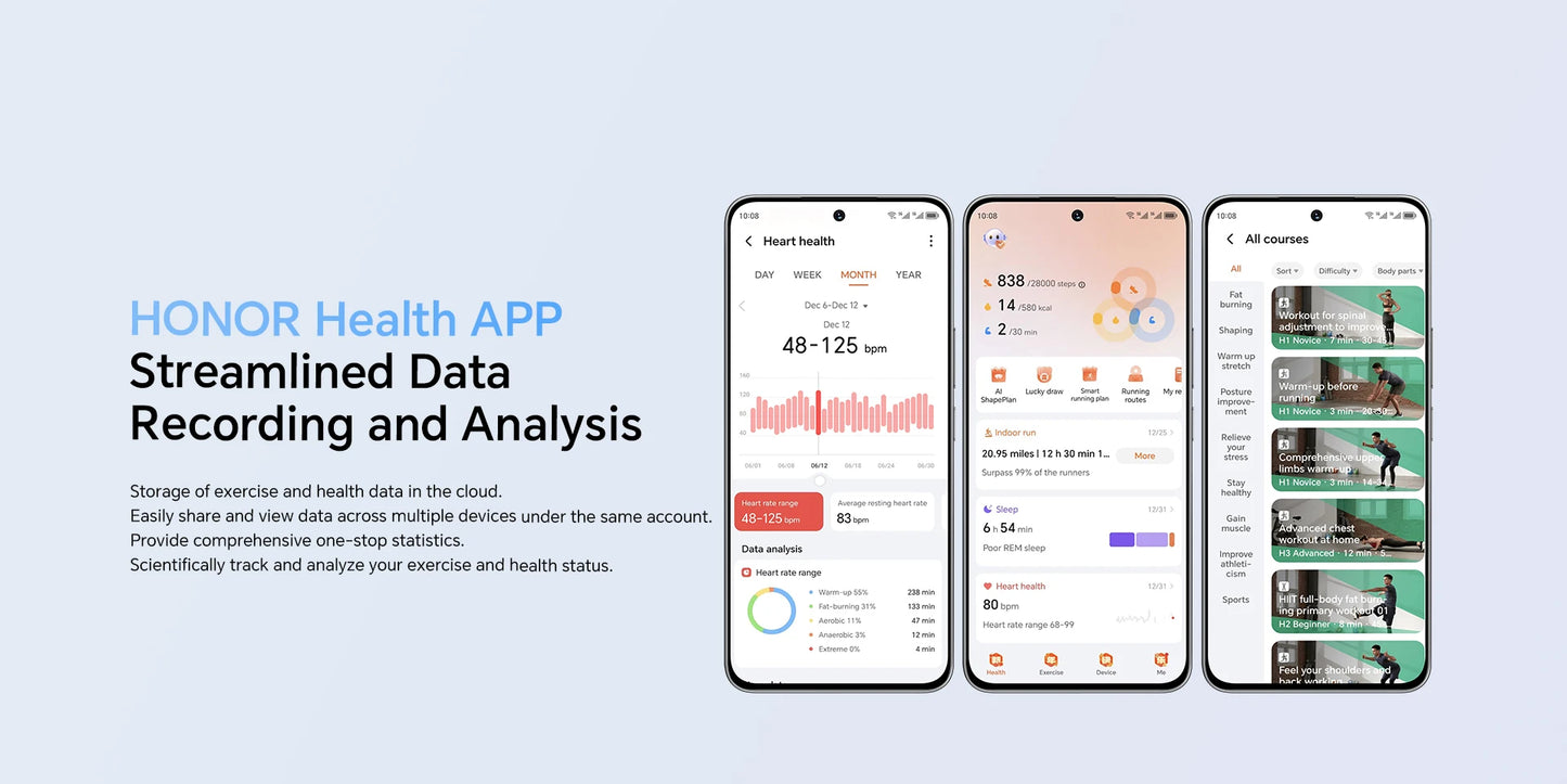 HONOR Choice Watch 2i, Smart Watch Bluetooth Calling, 1.85 Inch AMOLED, 14 Day Readiness, Spo2, 1ATM, IP68, White/Black