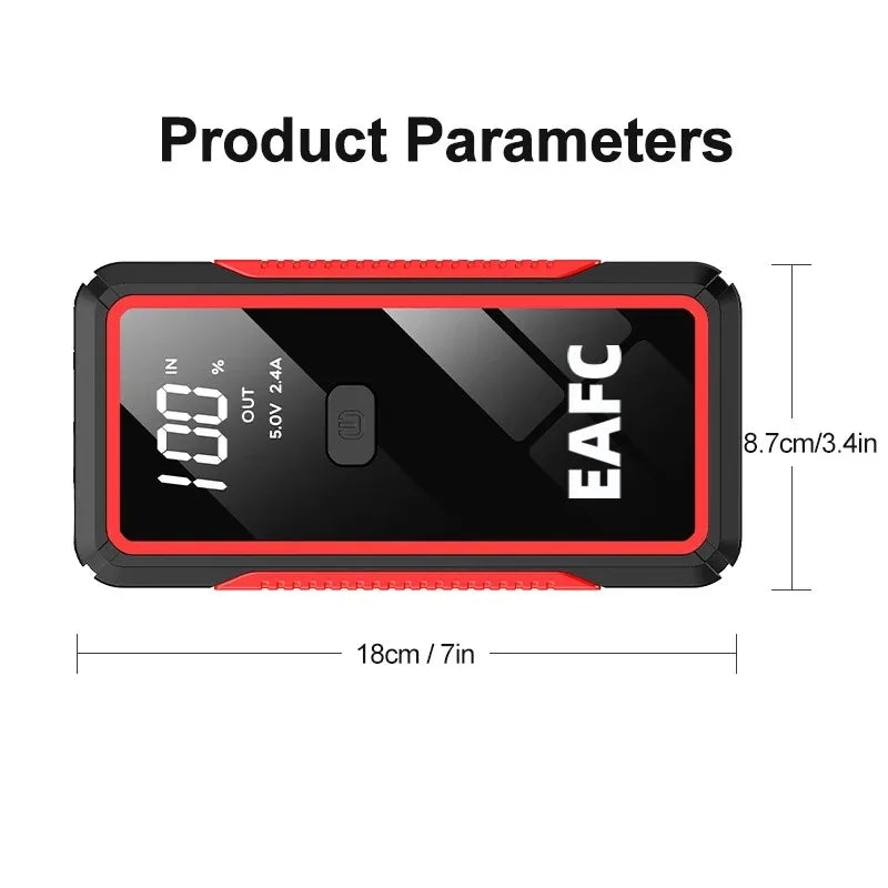 EAFC 2000A Car Jump Starter Portable Power Bank 20000mAh Car Battery Booster 12V Auxiliary Starting Device for Diesel Gasoline