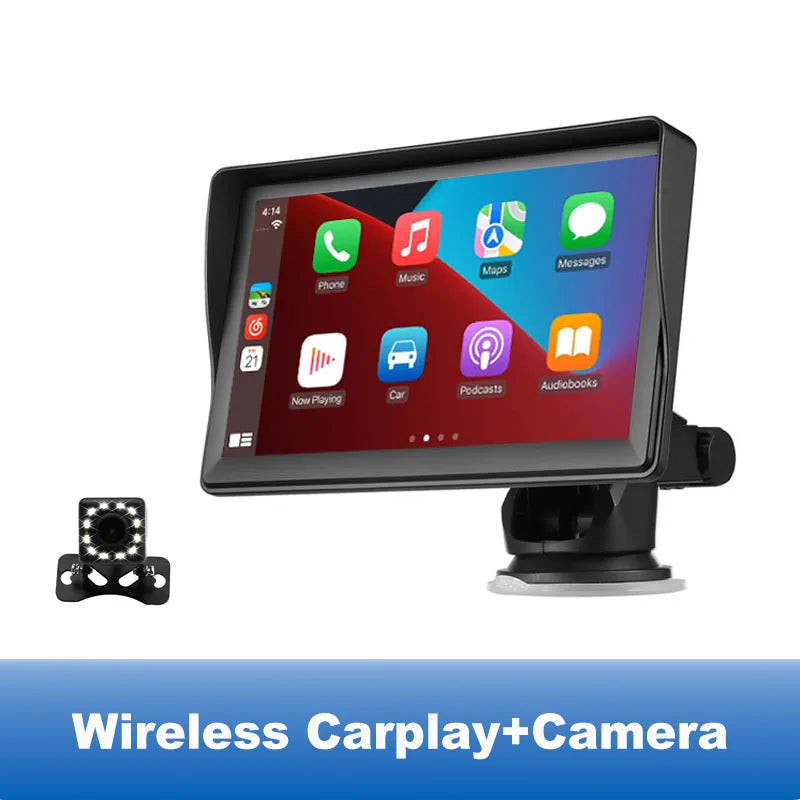 Car Radio 7 Inch Wireless CarPlay Android Auto Portable Car Stereo Multimedia Player With FM Transmitter BT WiFi AUX USB Screen
