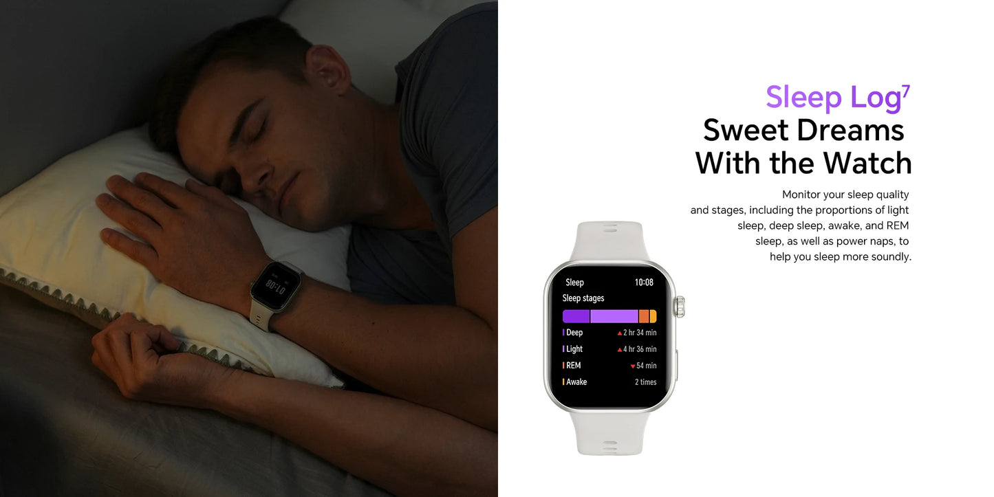 HONOR Choice Watch 2i, Smart Watch Bluetooth Calling, 1.85 Inch AMOLED, 14 Day Readiness, Spo2, 1ATM, IP68, White/Black