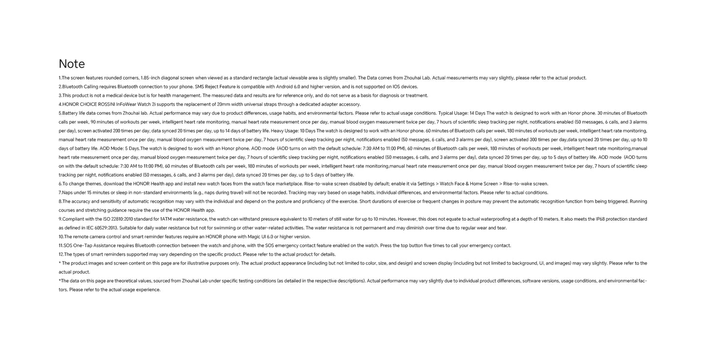 HONOR Choice Watch 2i, Smart Watch Bluetooth Calling, 1.85 Inch AMOLED, 14 Day Readiness, Spo2, 1ATM, IP68, White/Black