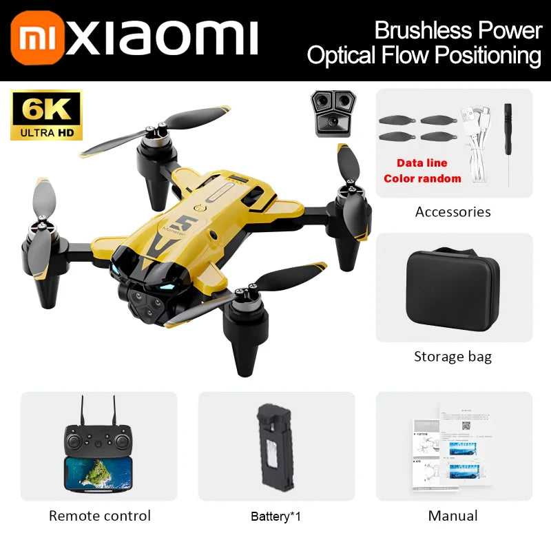 Xiaomi M5 Drone 8K Professional HD Triple Camera Brushless Motor Optical Flow Positioning Foldable Quadcopter RC Drone Toy New