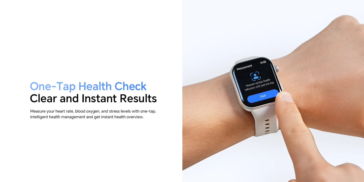 HONOR Choice Watch 2i, Smart Watch Bluetooth Calling, 1.85 Inch AMOLED, 14 Day Readiness, Spo2, 1ATM, IP68, White/Black