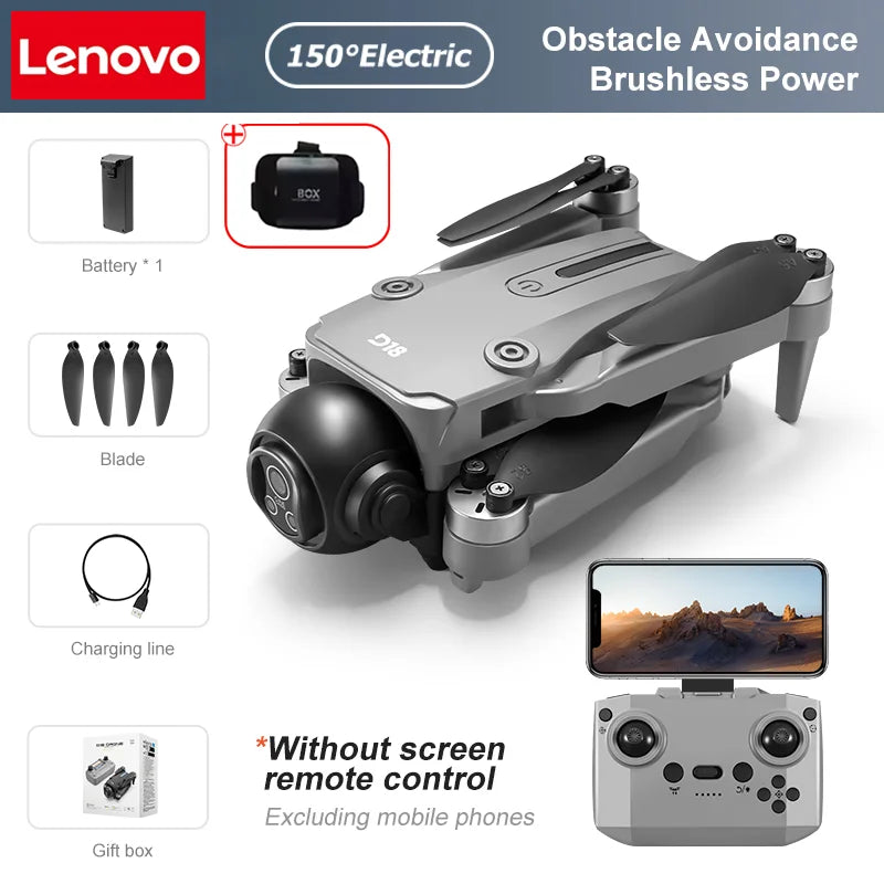Lenovo D18 Drone 8K Aerial HD Dual Camera Photography Intelligent Obstacle Avoidance Brushless Motor 5G WIFI GPS Return VR Drone