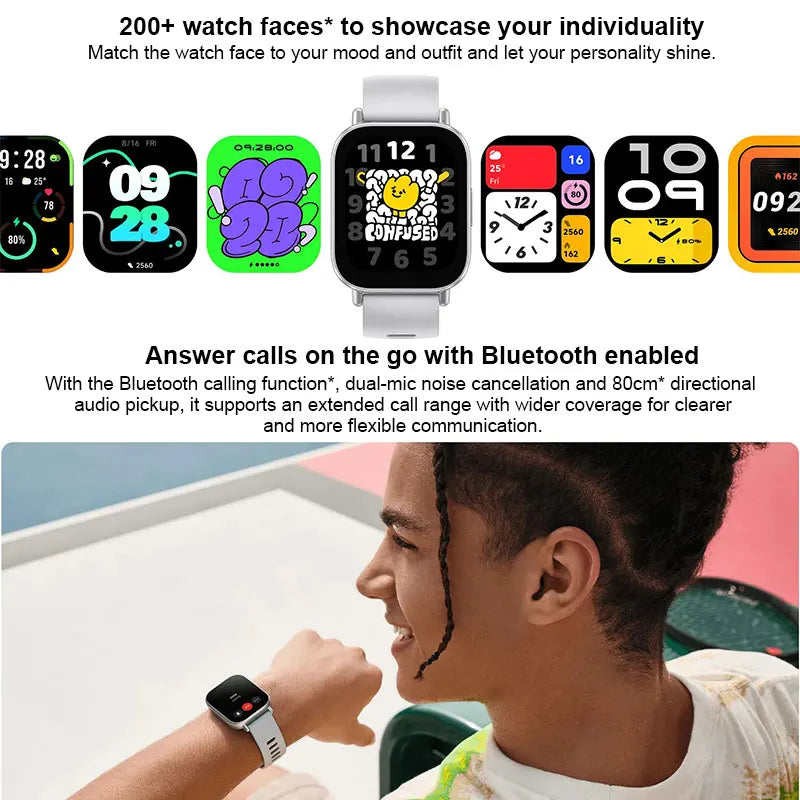 Xiaomi Redmi Watch 5 Active Smart Watch, Bluetooth Call, 2" LCD Display, All Day Heart Rate Blood Oxygen Monitoring Smartwatch