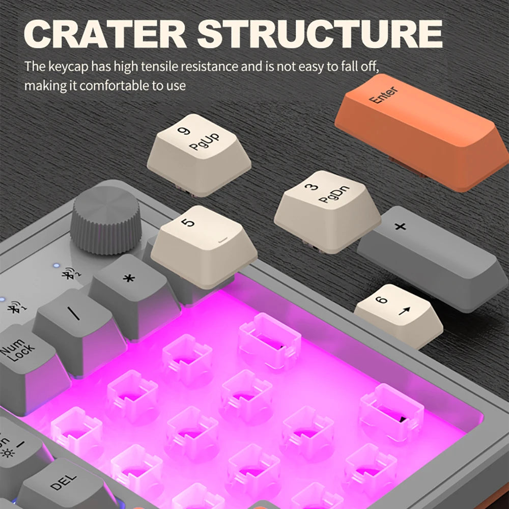 Dual Bluetooth Keyboard Dual-Mode BT/2.4G Wireless Keyboard RGB Backlit Rechargeable Keyboard Gaming Keyboard For Laptop Tablet