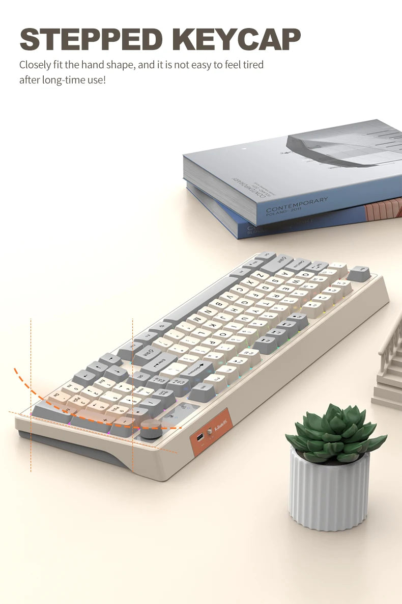 Dual Bluetooth Keyboard Dual-Mode BT/2.4G Wireless Keyboard RGB Backlit Rechargeable Keyboard Gaming Keyboard For Laptop Tablet