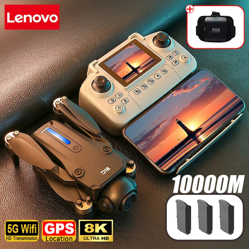Lenovo D18 Drone 8K Aerial HD Dual Camera Photography Intelligent Obstacle Avoidance Brushless Motor 5G WIFI GPS Return VR Drone