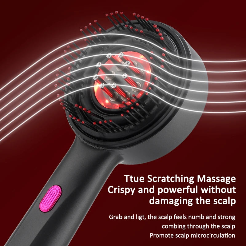 Electric Massage Comb Shiatsu Kneading Scalp Massager 630nm Red Light Scalp Medicine Applicator Hair Care Comb Anti Hair Loss