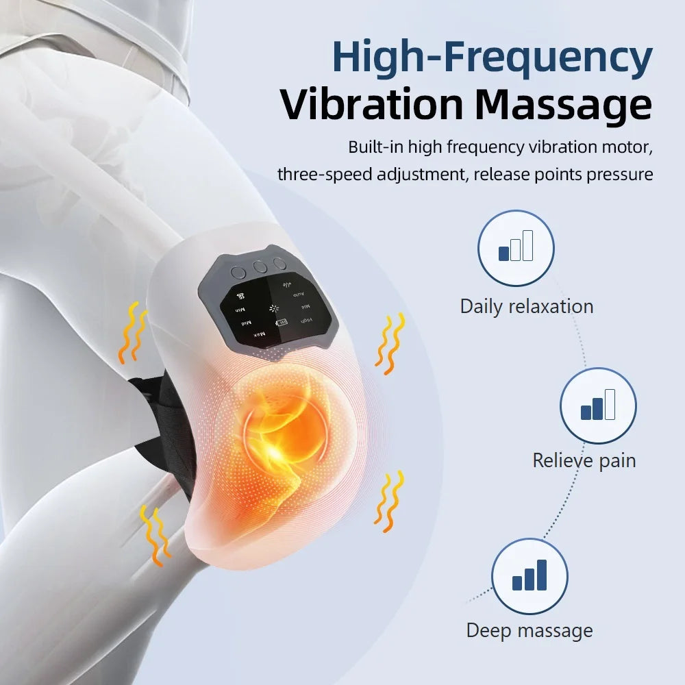 Wireless Electric Heating Knee Massage Pad Red Light Therapy Airbag Wrap Knee Massager Hot Compress High Vibration Massage