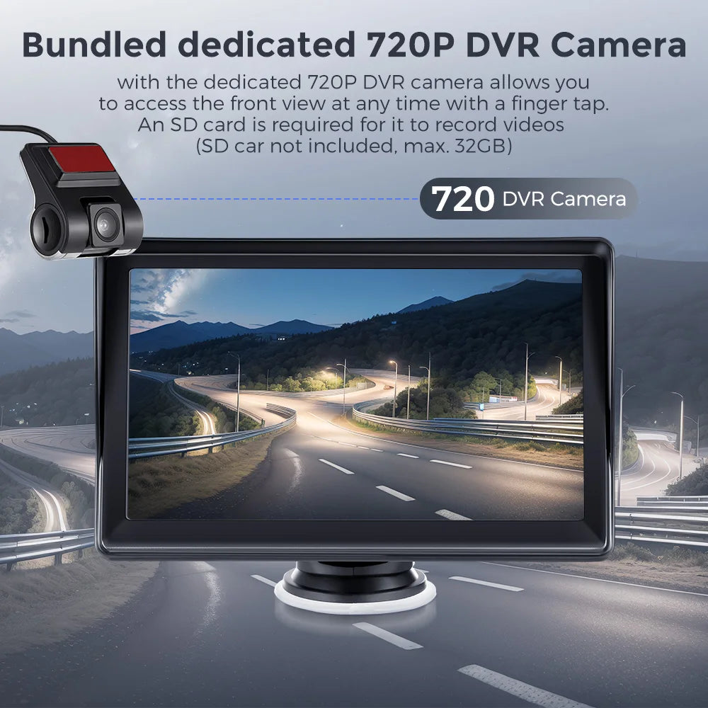 Car Radio 7 Inch Wireless CarPlay Android Auto Portable Car Stereo Multimedia Player With FM Transmitter BT WiFi AUX USB Screen