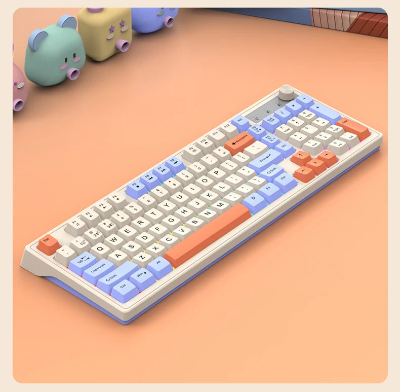 Dual Bluetooth Keyboard Dual-Mode BT/2.4G Wireless Keyboard RGB Backlit Rechargeable Keyboard Gaming Keyboard For Laptop Tablet