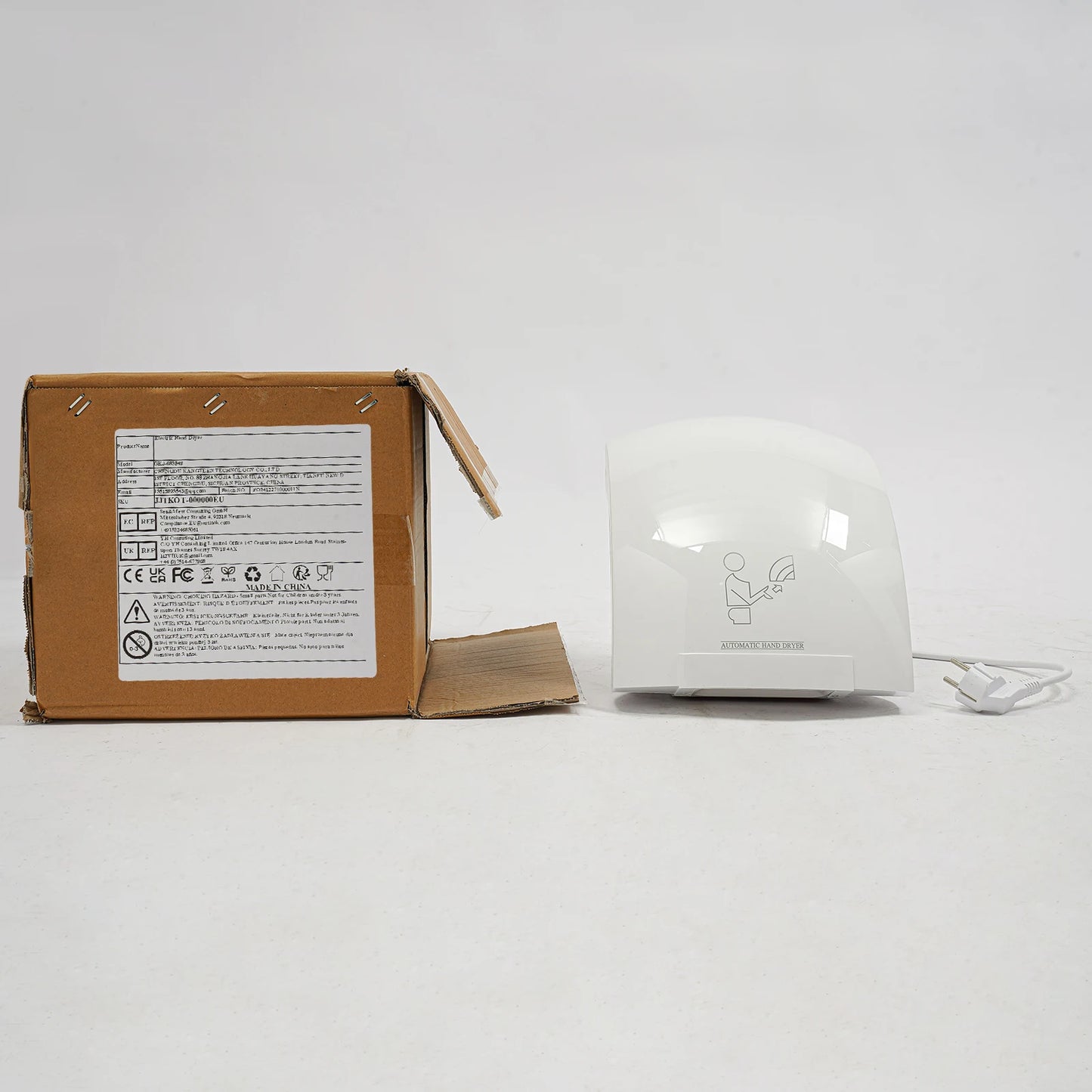 Automatic Infrared Sensor Hand Dryer 1200W High-Speed Dual-Temp ABS Commercial Bathroom Dryer with Safety Protections